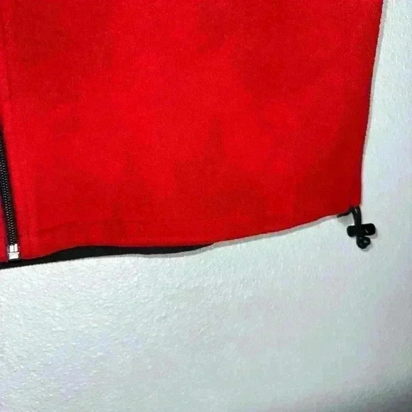 Vintage Tommy Hilfiger Fleece Zip Vest Black & Red Jacket / Size Medium - Picture 7 of 14